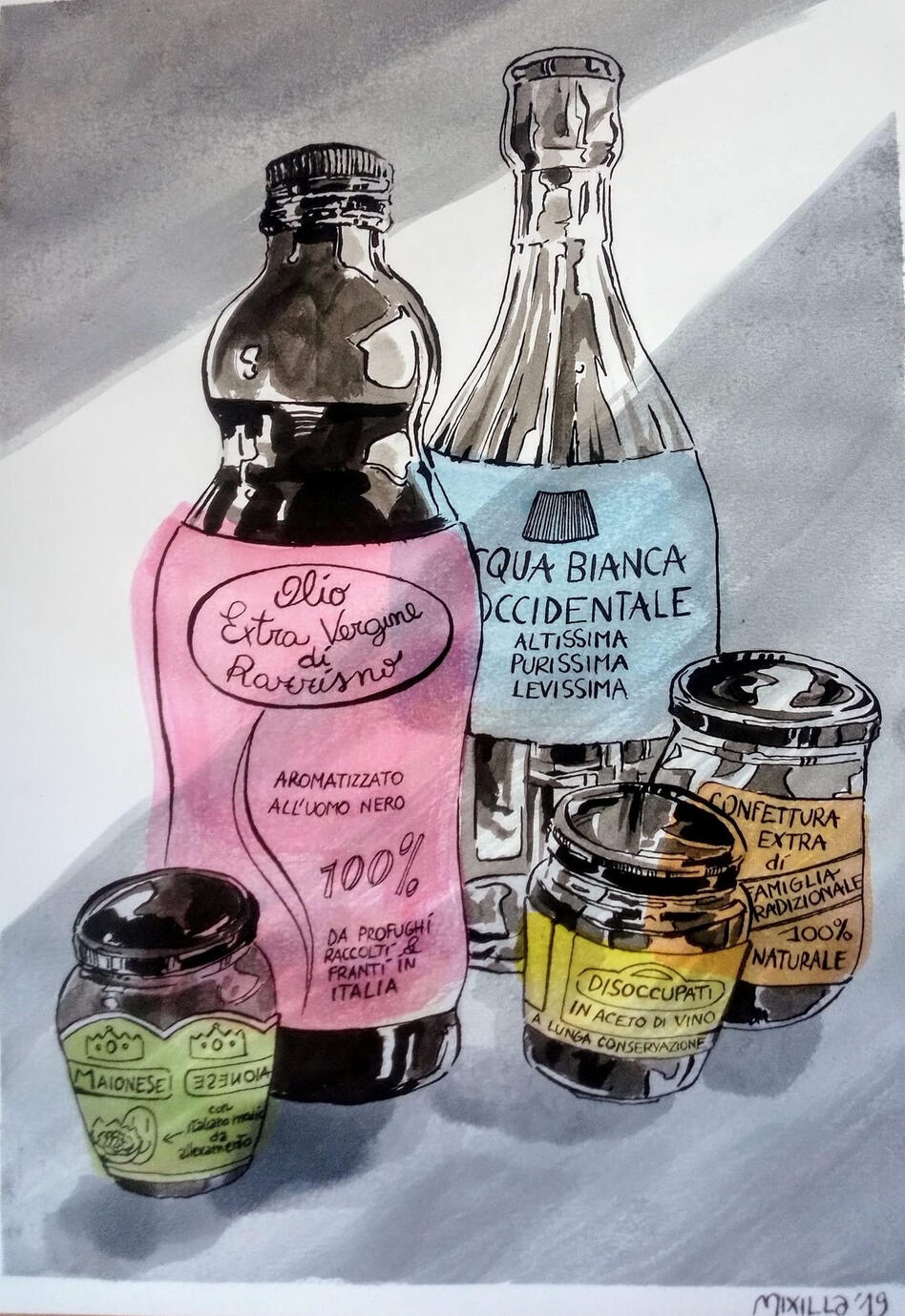 NATURA MORTA, Acquerello e china su carta, 29.7 x 42 cm, 2020