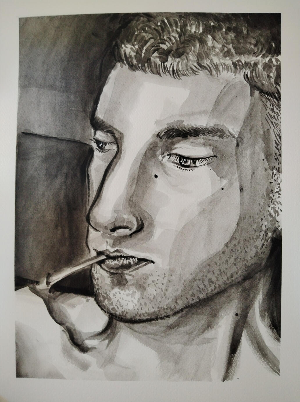 Il giorno dopo, Acrilico su carta, 31x41 cm, 2024